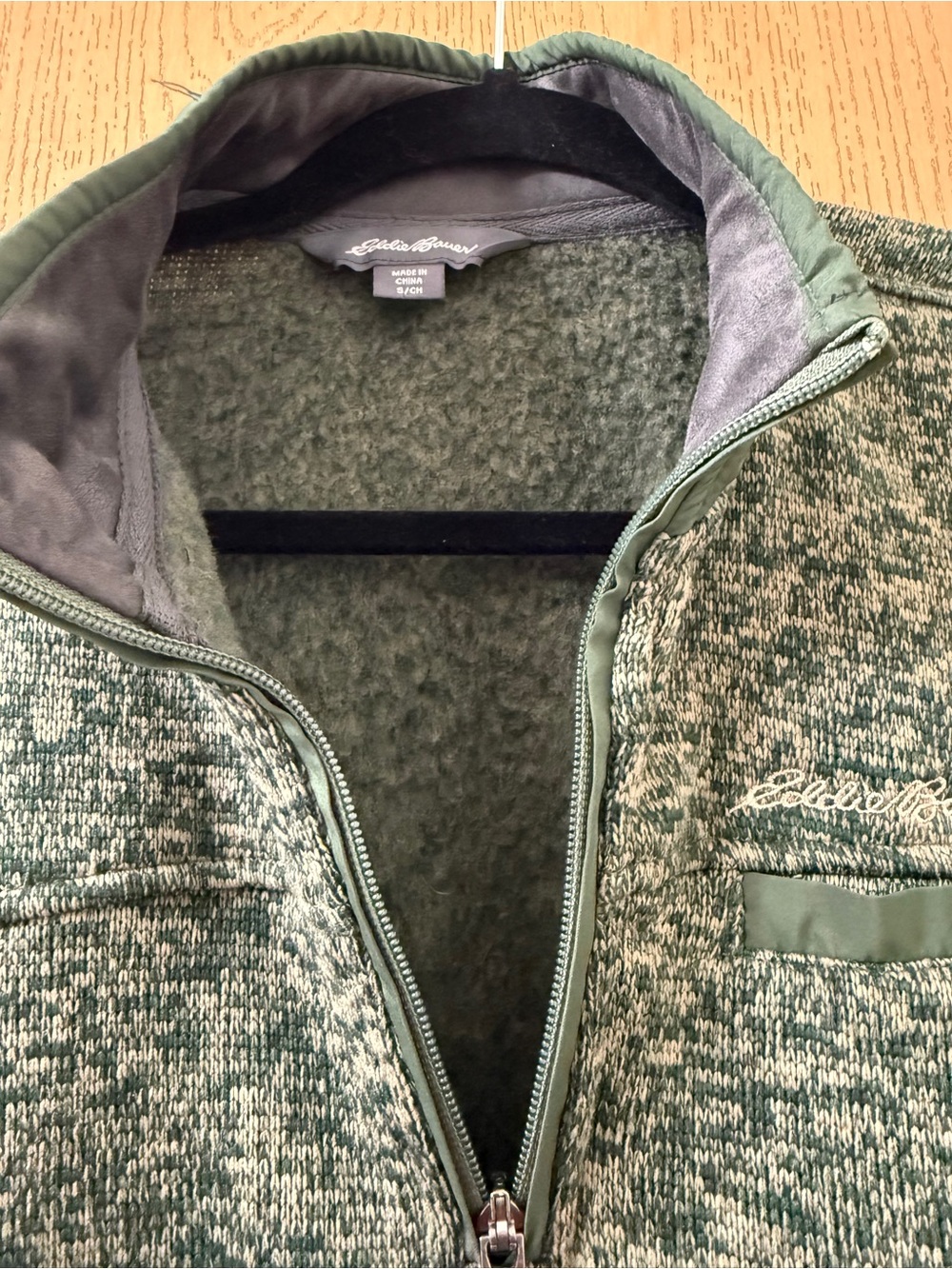 Eddie Bauer Men's Green Quarter. 1/4 Zip Fleece Sweater Size Small S